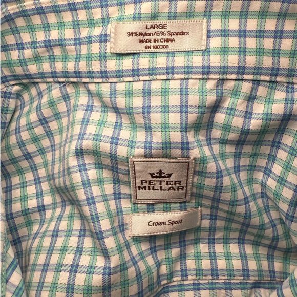 Peter Millar Crown Sport Men’s Performance Twill Sport Shirt Size L - Picture 10 of 10